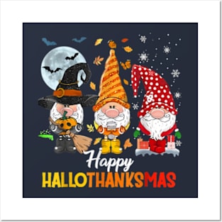 Happy Hallothanksmas Gnome Posters and Art